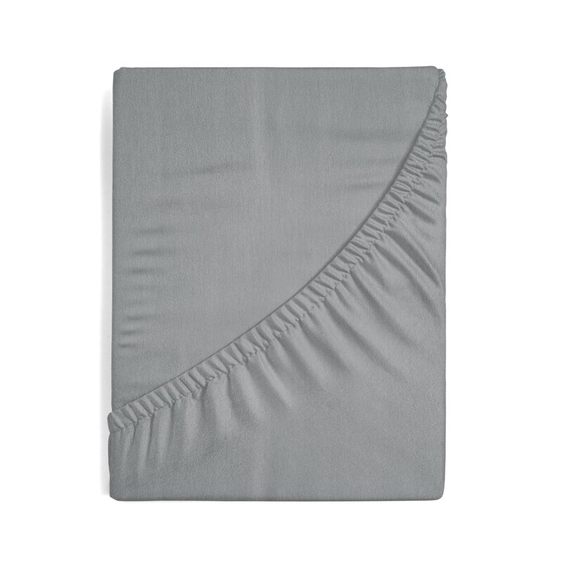 Prześcieradło jersey stalowe 120 x 200 x 25 cm – miękkie i otulające
