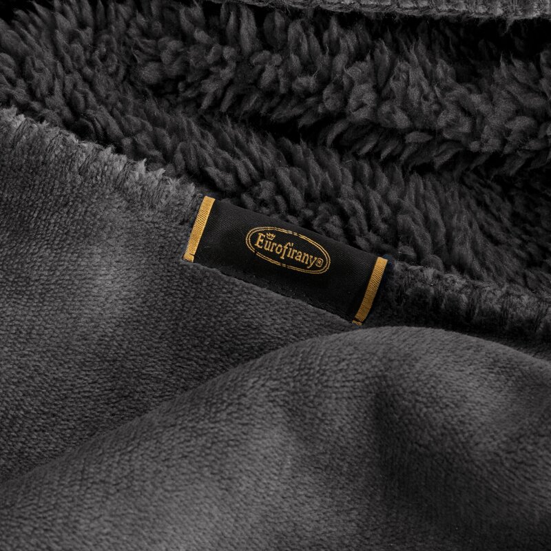Koc flano TEDY stalowy 170 x 210 cm – ciepły i miękki