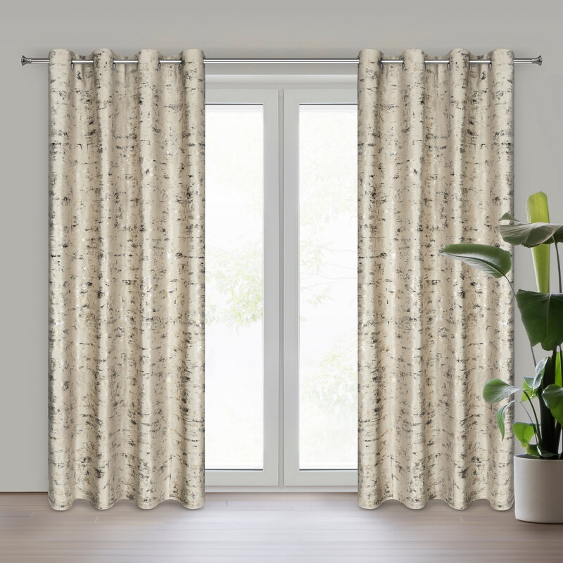 Zasłona gotowa Tami beżowa 140 X 250 cm – miękki welwet, subtelny blask