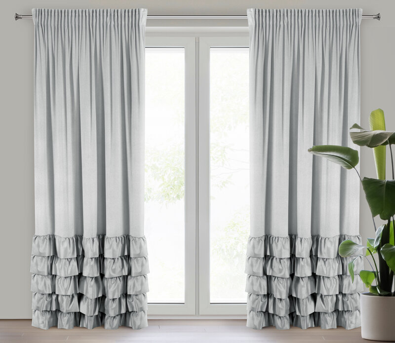 Zasłona gotowa Dani srebrna 140 x 250 cm – gotowa do zawieszenia