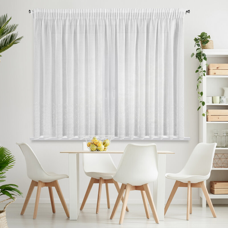 Firana gotowa Kleo biała 345 x 140 cm – rozświetla wnętrze