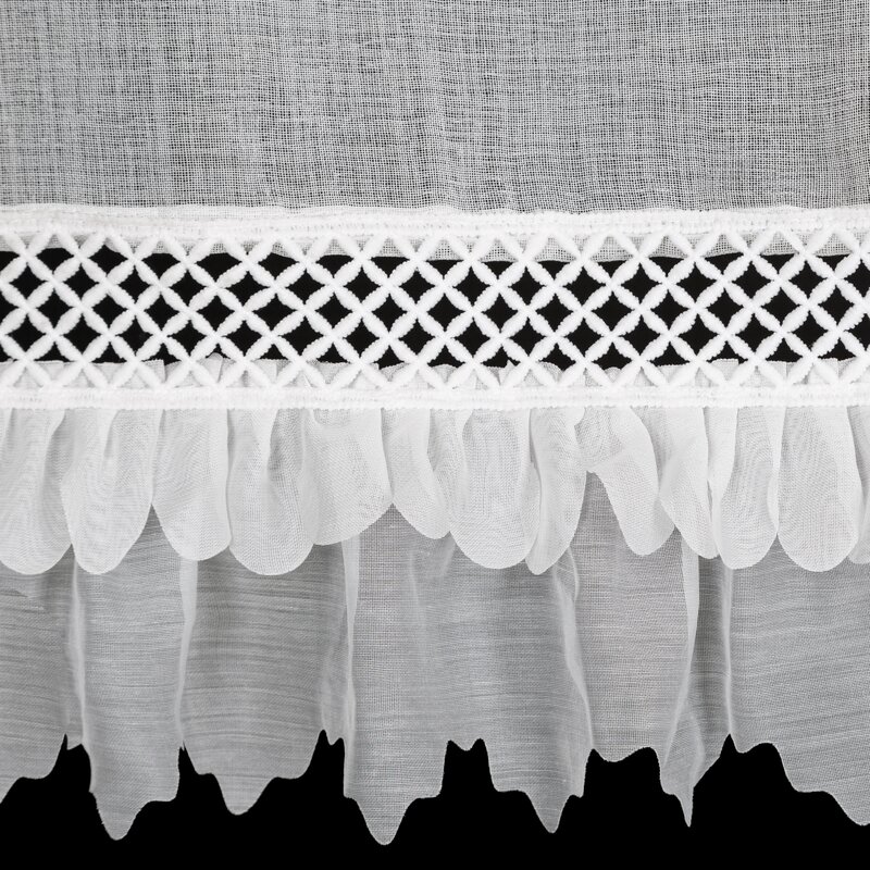 Firana gotowa na szelkach biała 150 x 60 cm – rozjaśnia wnętrze