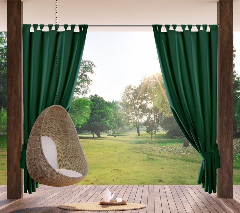 Zasłona gotowa Garden na szelkach ciemnozielona 155 X 260 CM – na taras i balkon