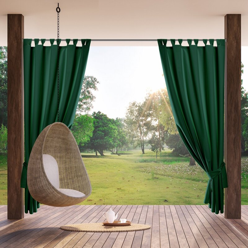 Zasłona gotowa Garden na szelkach ciemnozielona 155 X 260 CM – na taras i balkon