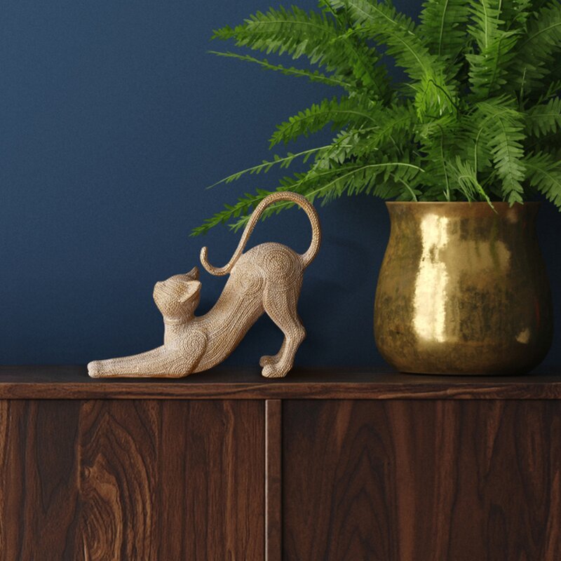 Figurka ceramiczna Valeri złota 32 x 8 x 25 cm – subtelna dekoracja