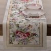 Obrus gobelinowy kwiatowy naturalny 45x140 cm – doda szyku jadalni