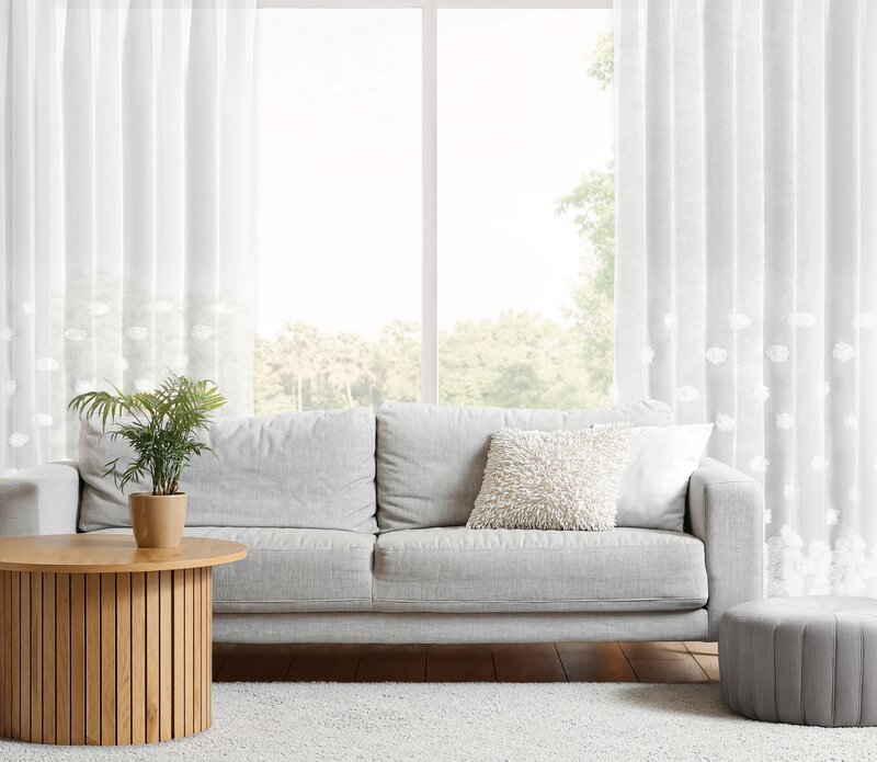 Firana gotowa Diana 2 biała 140 X 270 cm – na taśmie z różami
