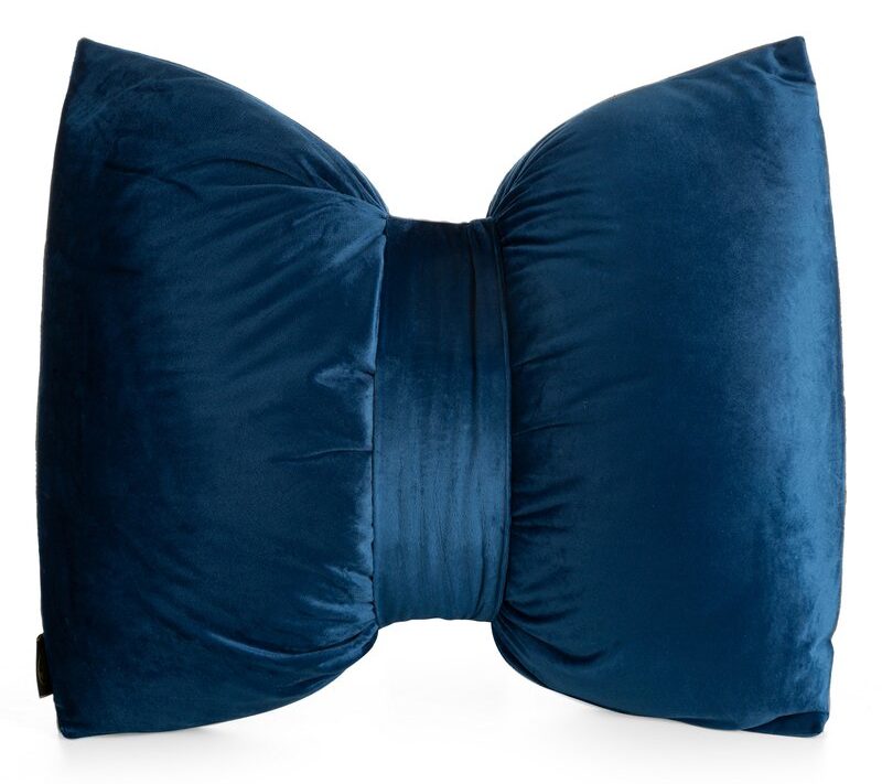 Poszewka velvet kokarda granatowa 45 x 55 cm – stylowa dekoracja