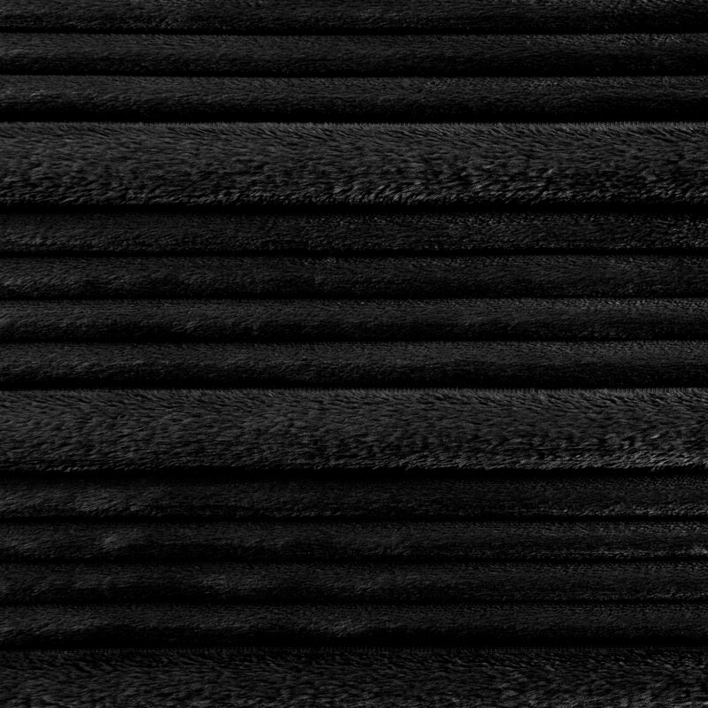 Koc flano czarny 150 x 200 cm – miękki i przytulny