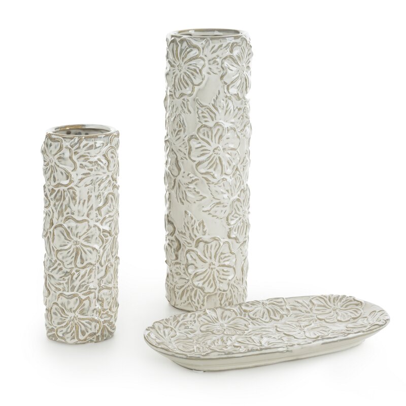 Wazon ceramiczny Naira kremowy 9 x 26 cm – na suszone kwiaty