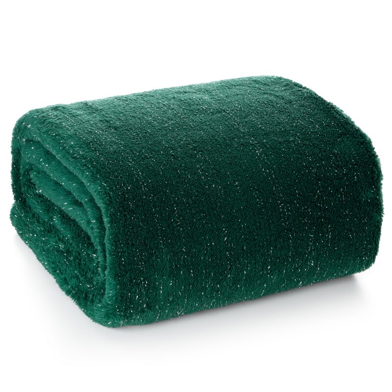 Koc flanelowy ciemnozielony 150 x 200 cm – miękki i ciepły