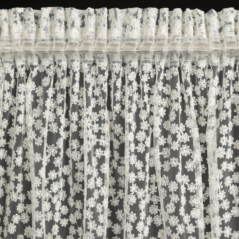 FIRANA GOTOWA DAISY NA TAŚMIE 130 X 270 CM BIAŁY