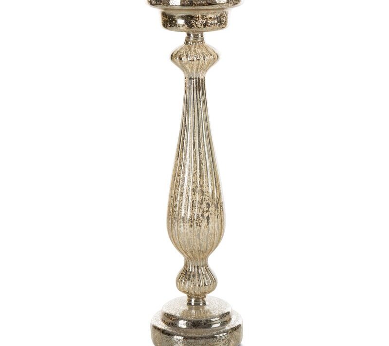 Świecznik bożonarodzeniowy szampański 11 x 41 cm – tworzy świąteczny nastrój