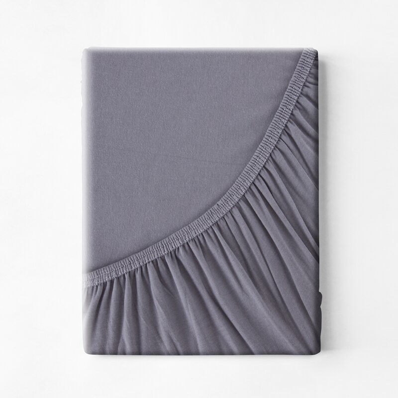 Prześcieradło jersey ciemnostalowe 240 x 220 x 30 cm – miękkie i trwałe