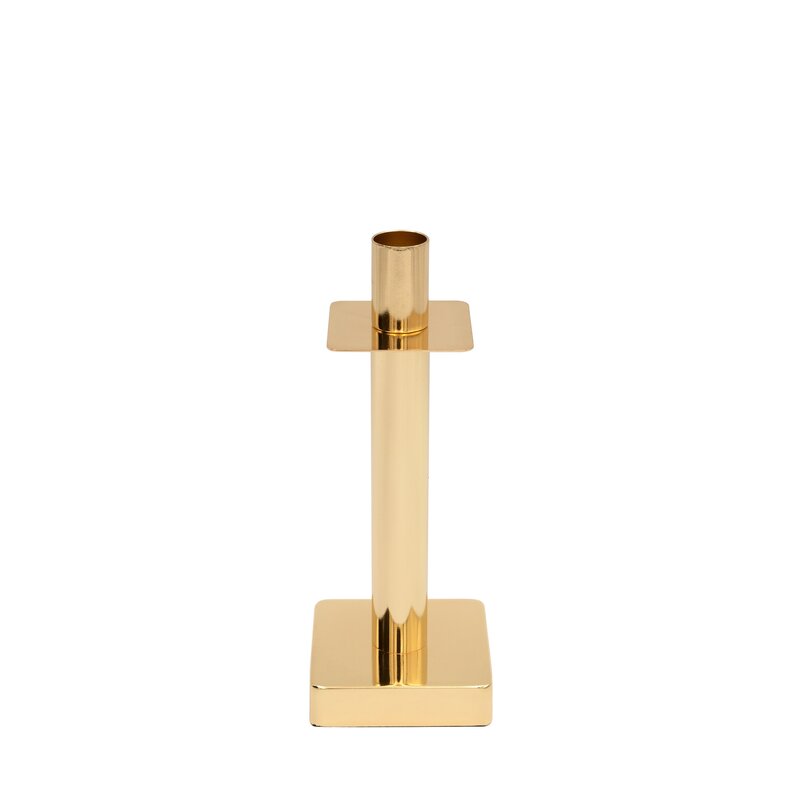 Świecznik ceramiczny Lori złoty 8 x 8 x 21 cm – doda blasku wnętrzu