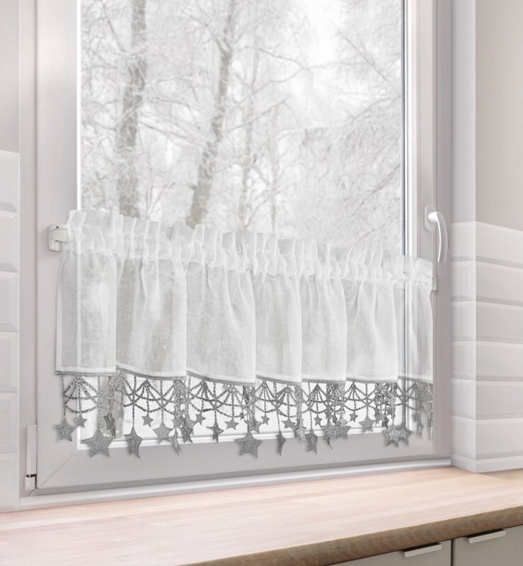 Zasłona świąteczna biała 30X150 cm – idealna na Boże Narodzenie