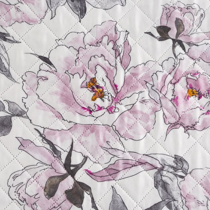 Narzuta D91 FLOWER 07 biała 220 X 240 cm – delikatna w dotyku