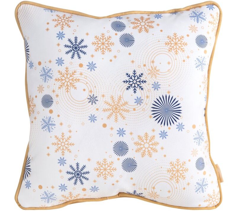 Poszewka świąteczna Carol01 biała 45 x 45 cm – welwetowa i trwała
