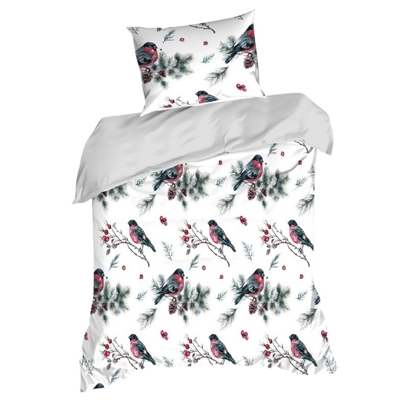 KOMPLET POŚCIELI ŚWIATECZNEJ FINN01 160 X 200 CM BIAŁY