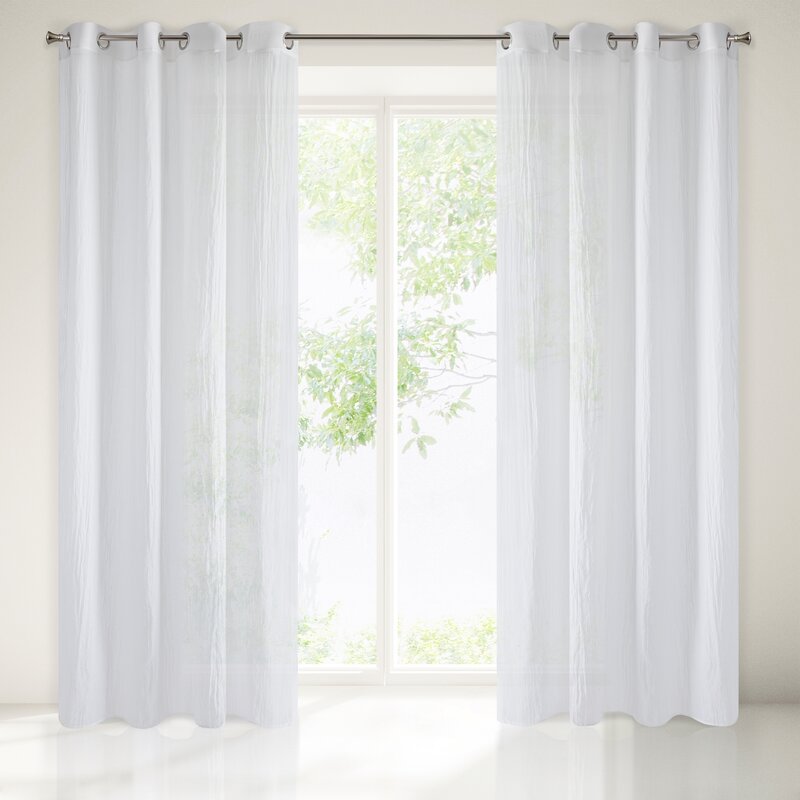 Zasłona gotowa Zuhal biała 140 x 250 cm – rozprasza światło