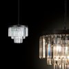 Lampa wisząca AVA 01 czarna 51 X 37 CM – z kryształowymi detalami