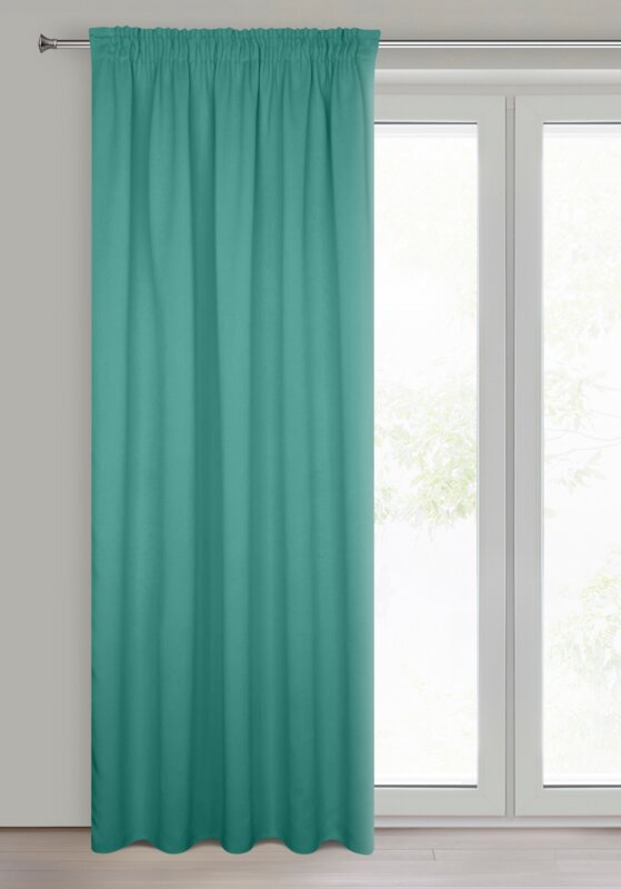 Zasłona gotowa D91 turkusowa 140 x 270 cm – zaciemniająca pomieszczenie