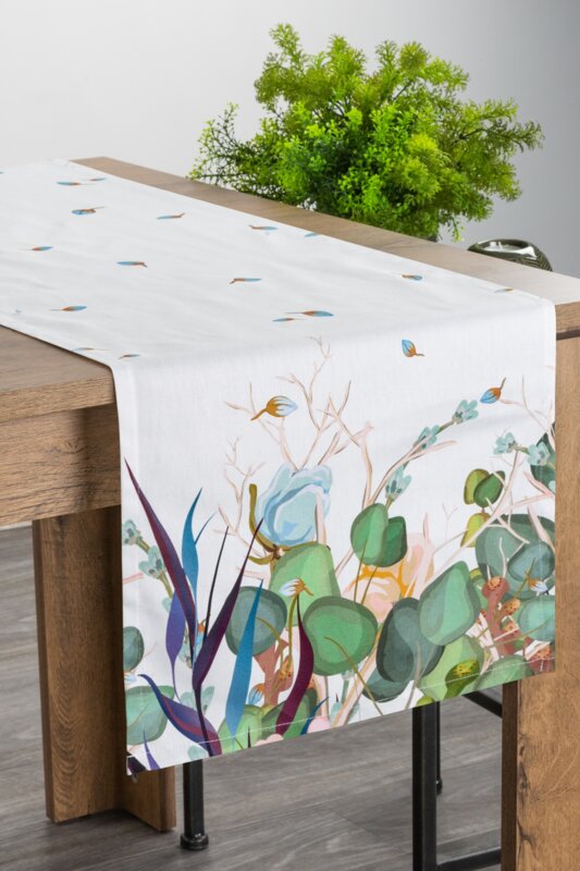 OBRUS NATU 5 40 X 140 CM BIAŁY