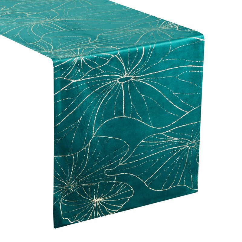 Obrus velvet Ciemnoturkusowy 35 x 220 cm – doda blasku kolacji