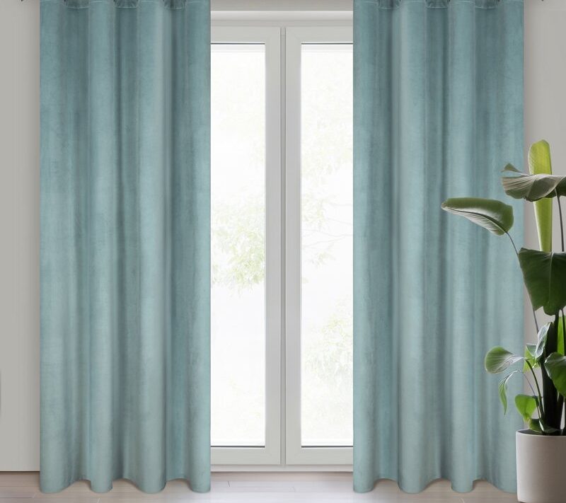 Zasłona gotowa Melanie szałwiowa 140 X 250 CM – miękka i elegancka