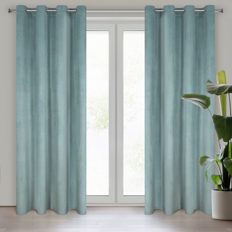 Zasłona gotowa Melanie szałwiowa 140 X 250 CM – miękka i elegancka