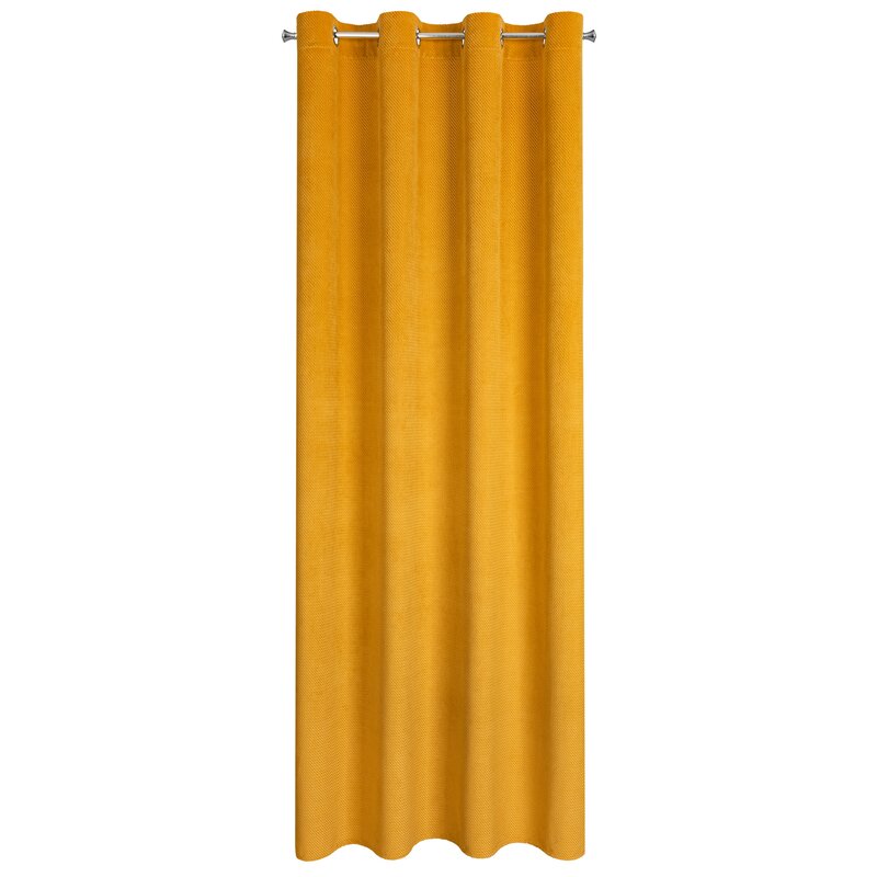 Zasłona gotowa Eliza musztardowa 140 X 250 CM – miękki welwetowy dotyk