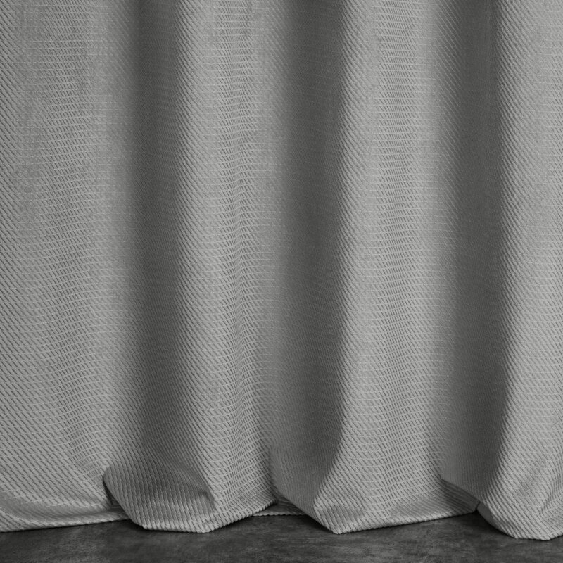 Zasłona gotowa Eliza szara 140 X 250 cm – welwetowa, miękka w dotyku