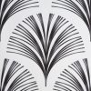 Zasłona gotowa KARIN biała 140 X 250 CM – z geometrycznym wzorem Art Deco