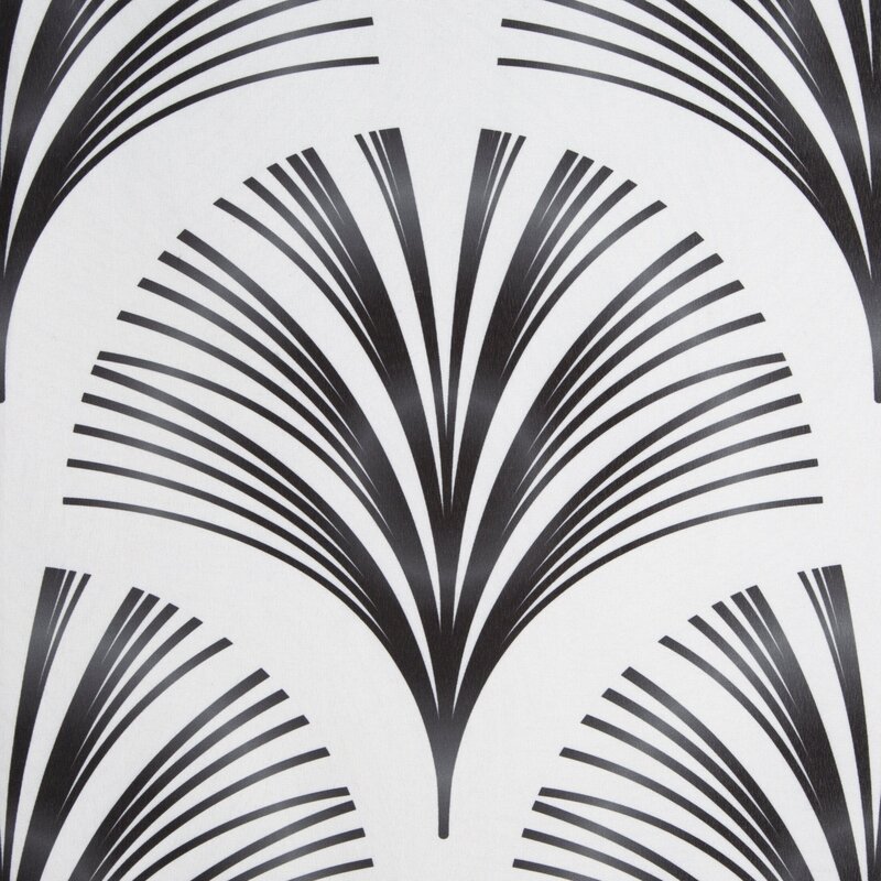 Zasłona gotowa KARIN biała 140 X 250 CM – z geometrycznym wzorem Art Deco