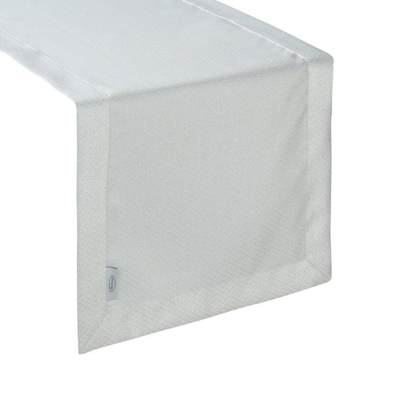 Bieżnik Jowita biały 40 x 200 cm – subtelny połysk