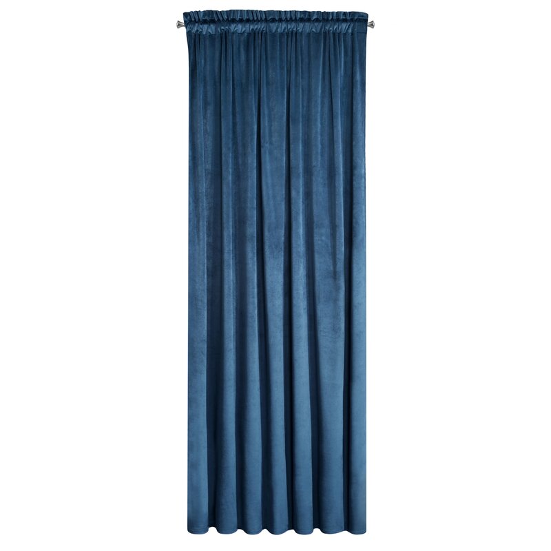 Zasłona gotowa welwetowa granatowa 135 x 300 cm – zaciemniająca i trwała