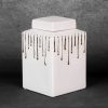 Wazon ceramiczny biały 14 x 14 x 28 cm – na susze i kwiaty