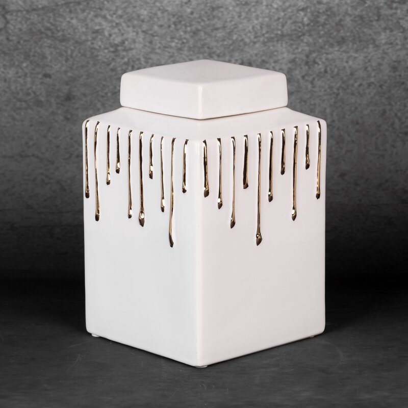 Wazon ceramiczny biały 14 x 14 x 28 cm – na susze i kwiaty