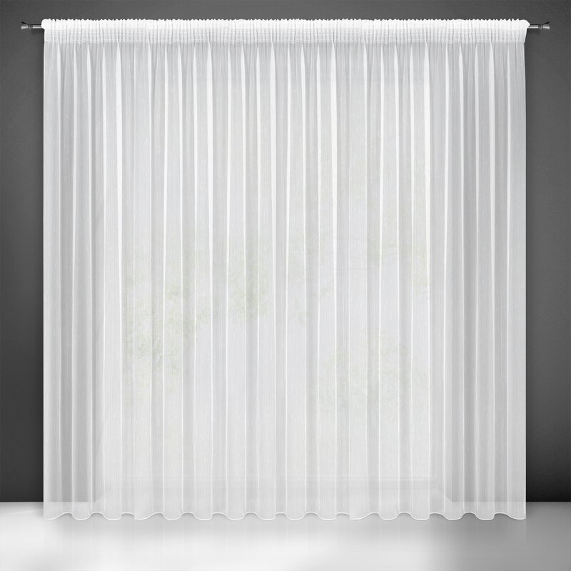 Firana gotowa deszczyk biała 350 x 270 cm – rozjaśnia wnętrze