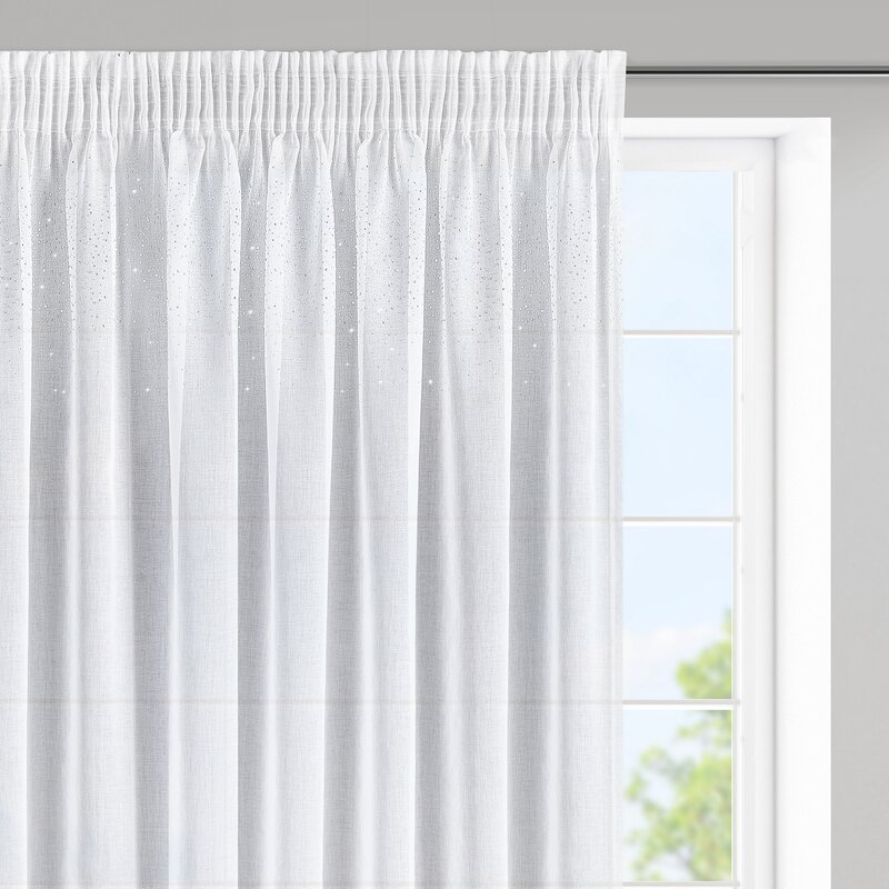 FIRANA GOTOWA NADINE NA TAŚMIE 300 X 145 CM BIAŁY