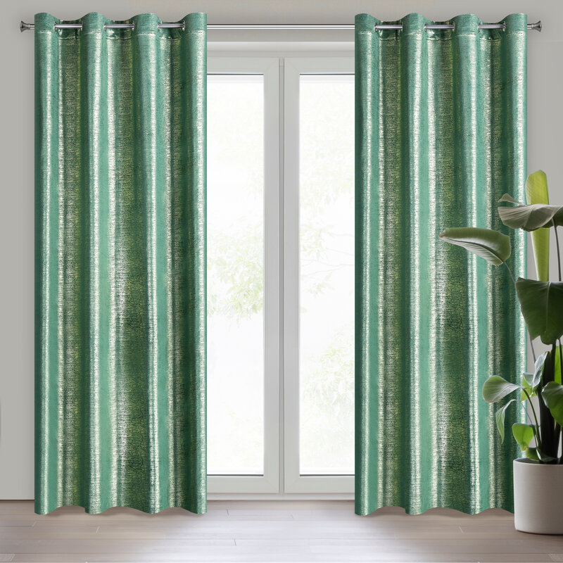 Zasłona gotowa Mabel ciemnozielona 140 x 250 cm – zaciemnia pomieszczenie
