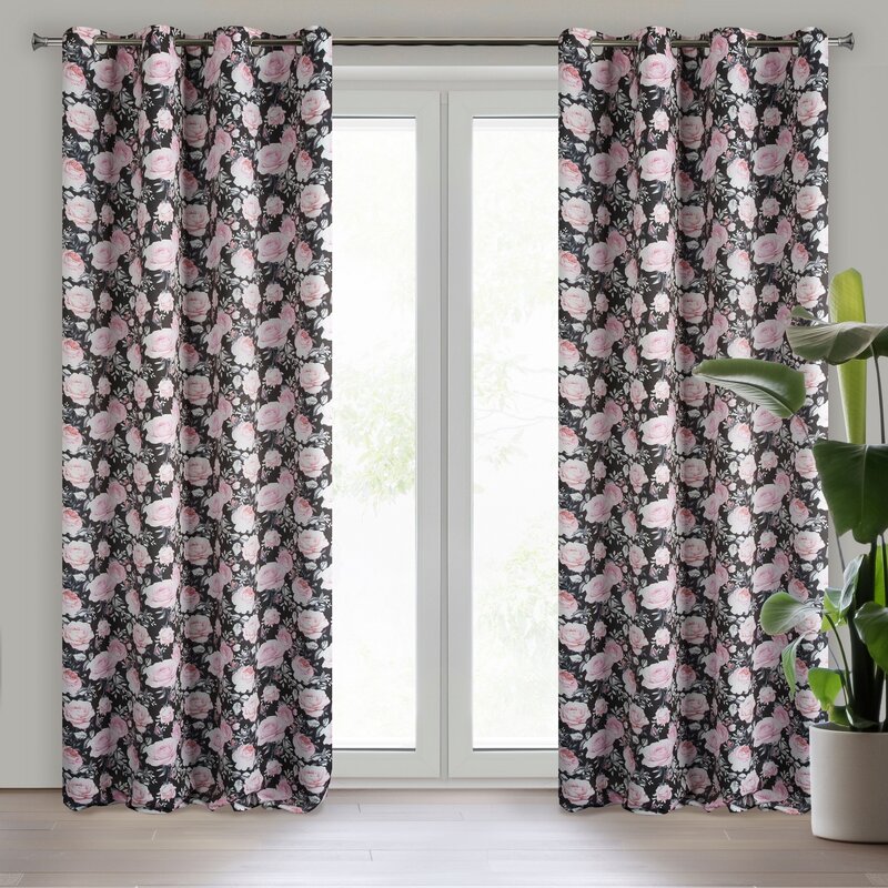 Zasłona gotowa Bellis czarna 140 x 250 cm – zaciemniająca pomieszczenie