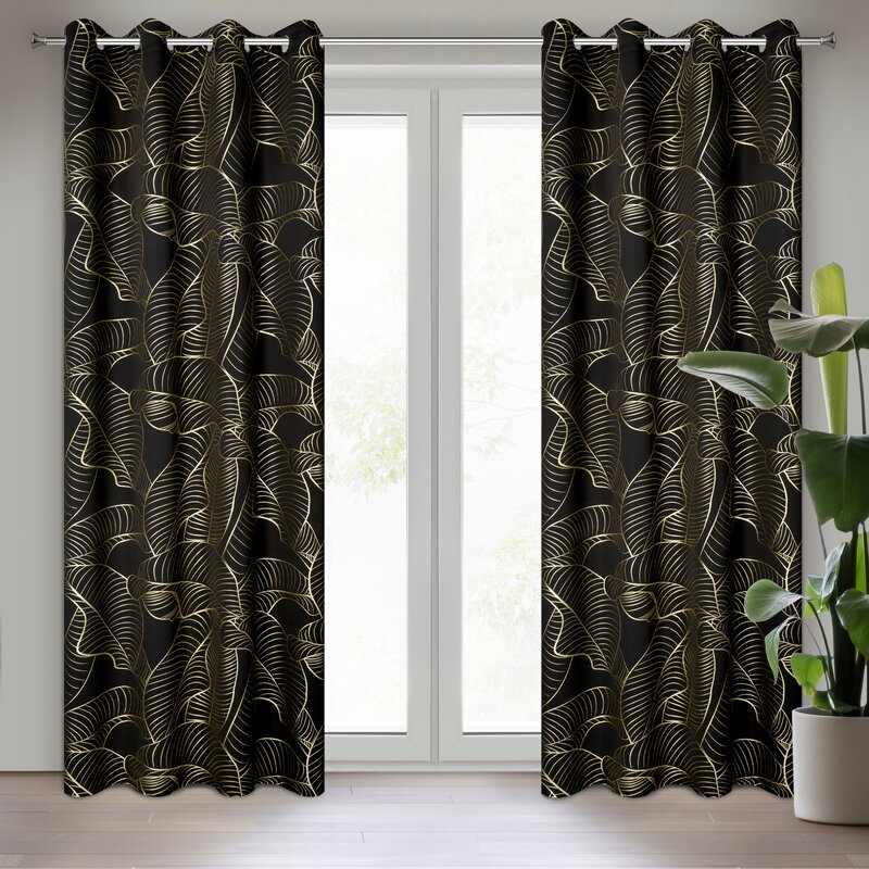 Zasłona gotowa Kiara czarna 140 X 250 CM – skutecznie zaciemnia