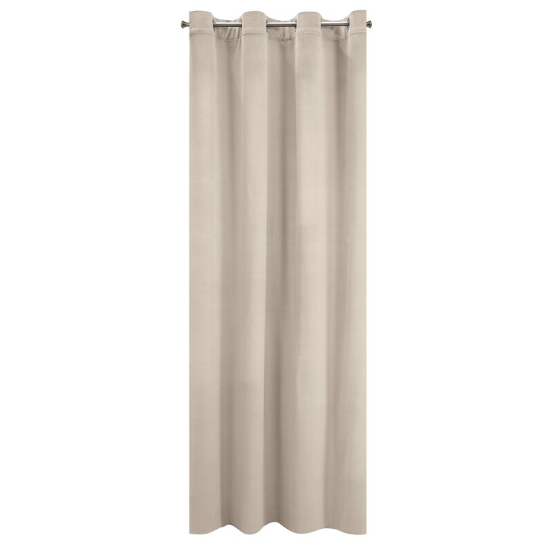 Zasłona welwetowa gotowa MILO beżowa 140 X 250 cm – miękka w dotyku