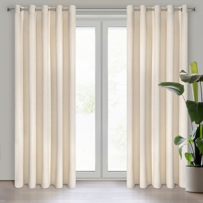Zasłona gotowa Villa jasnobeżowa 140 X 250 CM – pięknie rozprasza światło