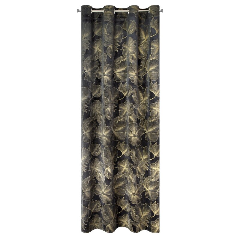 Zasłona gotowa welwet Stella czarna 140 x 250 cm – zaciemnia pomieszczenie