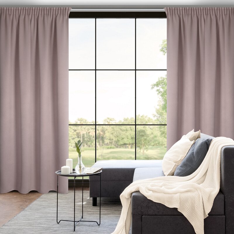 Zasłona gotowa pudrowy róż 130 x 300 cm – zapewni prywatność