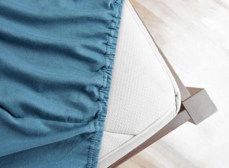 Prześcieradło z gumką jersey D91 niebieskie 90 X 200 X 25 CM – miękkie i dopasowane