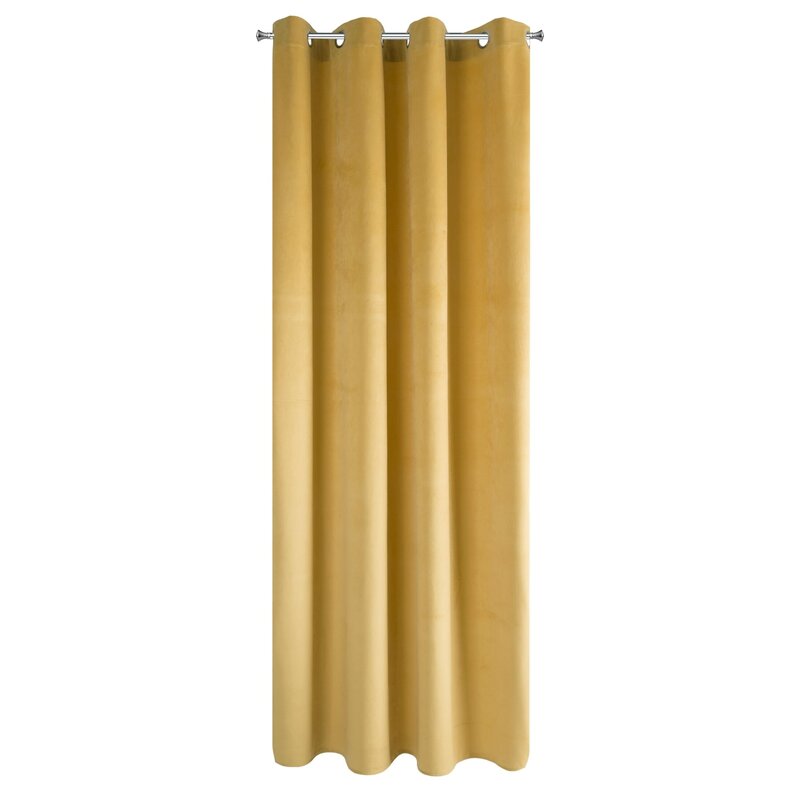 Zasłona gotowa Pierre musztardowa 140 x 250 cm – zaciemnia pomieszczenie