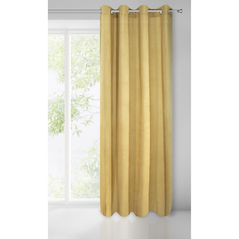 Zasłona gotowa Clarisa musztardowa 140x270 cm – wprowadza ciepło
